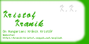 kristof kranik business card